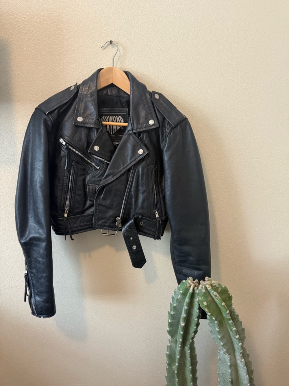 Diamond Supply Co. Black Leather Moto Jacket